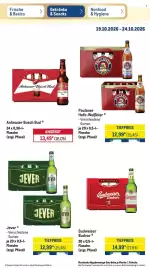 METRO Prospekt woche 43 Seite 21: Budweiser Budvar €14,99, Jever €12,99