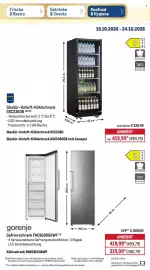 METRO Prospekt woche 43 Seite 6: Gorenje Gefrierschrank FNC618D6XWF €319,99, Glastür-Umluft-Kühlschrank GSC2360 €419,99