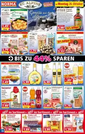 Norma Prospekt woche 44 Seite 10: Keli Joghurt Drink €1,11, Schinkenspeck ST. ALPINE €2,99