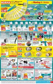 Norma Prospekt woche 44 Seite 3: BAUFIX Feuchtraumschutzfarbe €9,99, Nitro-Universal Verdünnер oder Pinselreiniger €3,99