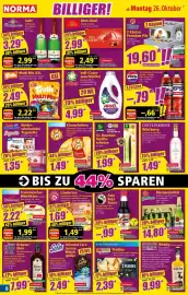 Norma Prospekt woche 44 Seite 8: Pilsner Urquell Bierspezialität €14,80, Zinnaer Klosterbruder Kräuterlikör €7,99