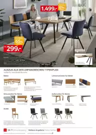 XXXLutz Prospekt Seite 2: Esstisch €1.499,00, Stuhl €299,00