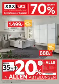 XXXLutz Prospekt Seite 1: Boxspringbett Voleo €1.499,00, Moderano schwebetürenschrank €888,00