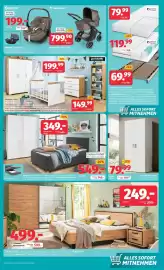 Segmüller Prospekt Seite 7: Kleiderschrank Barwite €79,99, Meise.möbel Polsterbett „Leo“ €549,00