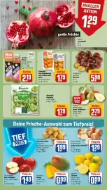 REWE Prospekt woche 43 Seite 10: Frankreich/Spanien: Maronen €5,90, Bunte Tafelbirnen €2,79