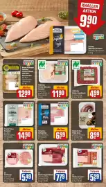 REWE Prospekt woche 43 Seite 12: REWE Bio Rinder-Hackfleisch €4,99, Schweine-Lachssbraten €6,99