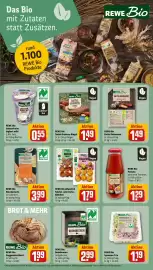 REWE Prospekt woche 43 Seite 21: REWE Bio Dattel-Erdnuss-Riegel €1,49, REWE Bio Dattel Rohmasse €1,49
