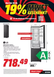 MediaMarkt Prospekt Seite 5: LG GBBS726AEV Fit&Max Kühlgefrierkombination €718,49