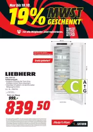MediaMarkt Prospekt Seite 6: LIEBHERR Gefrierschrank €839,50