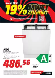 MediaMarkt Prospekt Seite 7: AEG Vollintegrierbarer Geschirrspüler €486,56