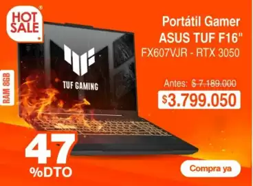 Catálogo Alkosto Página 3: Asus - portátil gamer tuf f16 fx607vjr - rtx 3050 €3.799.050,00