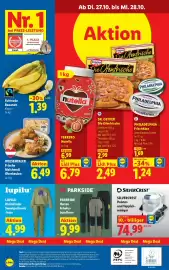 Lidl Flugblatt woche 43 Seite 33: Fairtrade Bananen €1,39, Wiesentaler Frische Maishendl Oberkeulen €6,49