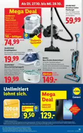 Lidl Flugblatt woche 43 Seite 40: Silvercrest Polster- und Teppichreiniger €74,99, Silvercrest Dampfbügeleisen €19,99