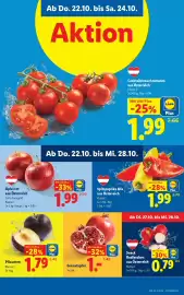Lidl Flugblatt woche 43 Seite 42: Cocktailstrauchtomaten €1,99, Äpfel rot aus Österreich €1,99