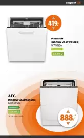 Expert folder week 43 Pagina 20: Inventum inbouw vaatwasser ivw6025a €419,00, AEG inbouw vaatwasser gi82leipzig €888,00