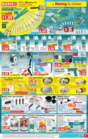 Norma Prospekt woche 44 Seite 3: Baufix Feuchtraumschutzfarbe €9,99, PowerTec Color Nitro-Universal Verdünnner €4,49