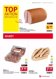 Transgourmet Flugblatt woche 44 Seite 13: Quality Speckwürfel €7,99, Greisinger Bratwürstel €7,29