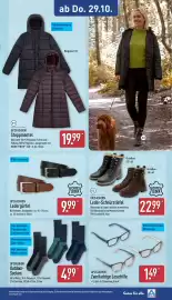 Aldi Nord Prospekt woche 44 Seite 25: UP2FASHION Leder-Schnürstiefel €22,99, UP2FASHION Outdoor-Socken €4,99