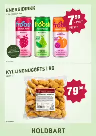 Holdbart kundeavis uke 43 Side 2: Froosh energidrikk €7,90, Åkeberg-Skoglunn Premium Crispy Nuggets €79,90
