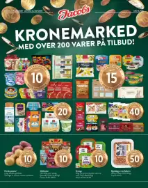 Jacobs kundeavis uke 43 Side 1: Folkets kjøttdeig av storfe&svin €50,00, Tine kremgo €10,00
