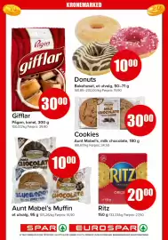 Spar kundeavis uke 43 Side 15: Aunt Mabel's milk chocolate cookies €30,00, Ritz Crackers Original €20,00