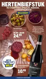 Makro folder | Food Pagina 2: HERTENBIEFSTUK MET STOOFPEREN, SPRUITJES, RODEKOOL & AARDAPPELGRATIN BEKIJK RECEPT