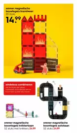 HEMA folder Pagina 19: Emmer magnetische bouwtegels brandweer €14,99, Emmer magnetische bouwtegels autobaan €24,99