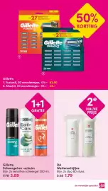 DA folder Pagina 19: Gillette Scheergel en -schuim €3,89, Gillette Fusion5 €62,50