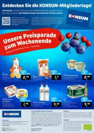 KONSUM Prospekt woche 43 Seite 12: Gordon's Gin oder Alkoholfrei €9,49, Bresso Frischkäse Zubereitung €0,99