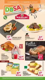 Wasgau Prospekt woche 43 Seite 22: Französisches Label Rouge Freilandhähnchen €12,90, Schweinerücken-Rollbraten €7,99