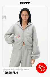 Cropp gazetka tydzień 42 Strona 10: Jasnoszara bluza z metalowymi detalami Cropp €159,99