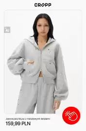 Cropp gazetka tydzień 42 Strona 10: Jasnoszara bluza z metalowymi detalami Cropp €159,99