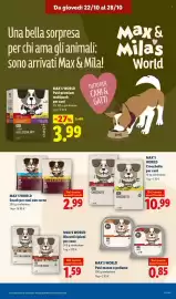 Volantino Lidl settimana 43 Pagina 13: MAX'S WORLD €2,99, MAX'S WORLD Crocchette per cani €10,99