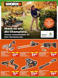 Herkules Baumarkt Prospekt woche 43 Seite 6: Akku-Kettensägen-Set WG322E.3 €129,00, Akku-Laubbläser-Set WC543E €99,99