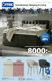 JYSK reklamblad Sida 1: TYSLA kontinentalsäng + EKSO bäddmadrass €8.000,00, Påslakanset i bomull €150,00