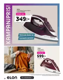 Elon reklamblad Sida 10: TEFAL Ångstrykjärn Ultragliss Plus €599,00, TEFAL Ångstrykjärn Express Steam Purple FV2835E0 €349,00