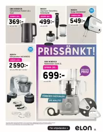 Elon reklamblad Sida 11: BOSCH Elvisp MFQ4015NE €549,00, OBH NORDICA Vattenkokare Protect 1,5 L Svart €369,00
