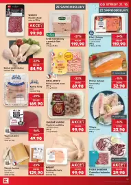 Kaufland leták týden 43 Strana 15: Blue Bay filet z lososa česnek & pepř €119,90, Dz klatovy kuřecí mleté maso €69,90