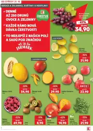 Kaufland leták týden 43 Strana 2: Hrozny tmavé bezsemenne €34,90, Citrony €21,90