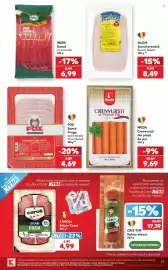 Catalog Kaufland săptămâna 43 Pagină 27: Meda crenvurști din piept de pui €9,69, Aldis șuncă presată de pui, feliată €8,49