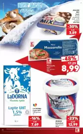 Catalog Kaufland săptămâna 43 Pagină 28: Monor smântână 32% grăsime €12,99, LaDorna Lapte UHT €7,69