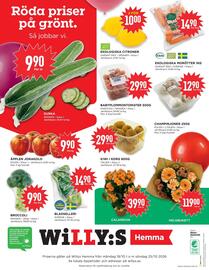 Willys Hemma reklamblad vecka 43 Sida 4: BABYPLOMMONTOMATER 500G €29,90, EKOLOGISKA MORÖTTER 1KG €14,90