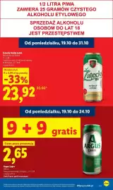 Lidl gazetka tydzień 43 Strona 27: Piwo Argus Lager €2,65
