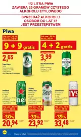 Lidl gazetka tydzień 43 Strona 86: Piwo Heineken Original 6-pak €20,94, Piwo Okocim Okocimskie €3,99