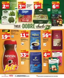 Topaz gazetka tydzień 43 Strona 18: Kawa mielona Prima Finezja €11,99, Kawa Cappuccino Mokate €4,49