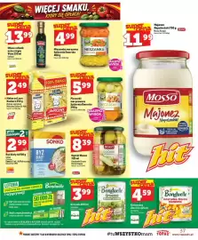 Topaz gazetka tydzień 43 Strona 37: Pieczarki marynowane Spiżarnia Dworska €5,99, Ogórki Mosso Kanapkowe €7,99