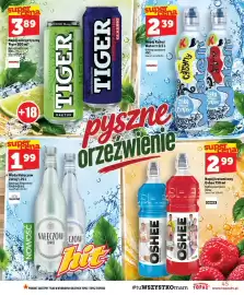 Topaz gazetka tydzień 43 Strona 45: Napój energetyczny Tiger €3,69, Napój Kubus Waterrr €2,29