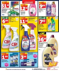 Topaz gazetka tydzień 43 Strona 51: Proszek Ariel €31,99, Czyścik spiralny Sensito Home €1,99