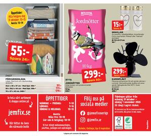 Jem&Fix reklamblad Sida 20: JORDNÖTTER €299,00, GRAVLJUS €15,00