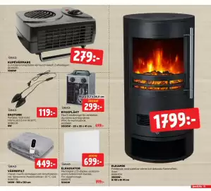 Jem&Fix reklamblad Sida 13: ELRADIATOR, ELKAMIN €1.799,00